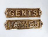 Brass Toilet Sign: Ladies & Gents | Directional Signage